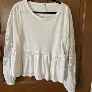 FREE PEOPLE penny peplum top in ivory